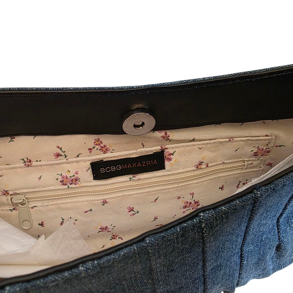 Denim Ruffle Handbag - Picture 3 of 4